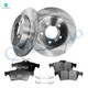 Set of 6 Rear 265mm Drilled Slotted Brake Disc Rotors-Ceramic Brake Pad Kit For 2007-2013 Mazda 3