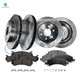 Set of 12 Front 305mm-Rear 330mm Drilled Slotted Brake Disc Rotors-Ceramic Brake Pad Kit For 2004-2006 Chevrolet Avalanche 1500