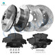 Set of 12 Front 240mm-Rear 239mm Drilled Slotted Brake Disc Rotors-Ceramic Brake Pad Kit Replacement For 1993 1995-1997 Honda Civic DEL SOL Rear D564 7443