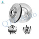 Set of 4 Front 320mm Brake Disc Rotors-Wheel Hub Bearing Assembly For 2003-2006 Infiniti FX35 AWD