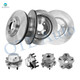 Set of 8 Front 320mm-Rear 308mm Brake Disc Rotors-Wheel Hub Bearing Assembly For 2009-2020 Nissan 370Z