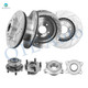 Set of 8 Front 295.5mm-Rear 292mm Drilled Slotted Brake Disc Rotors-Wheel Hub Bearing Assembly For 2003-2005 Nissan 350Z
