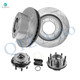 Set of 4 Front 347mm Drilled Slotted Brake Disc Rotors-Wheel Hub Bearing Assembly For 2011 2012 Ford F-350 Super Duty