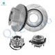 Set of 4 Front 347mm Drilled Slotted Brake Disc Rotors-Wheel Hub Bearing Assembly For 2011 2012 Ford F-350 Super Duty with Dual Rear Wheels (DRW)