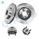 Set of 4 Front 280mm Brake Disc Rotors-Wheel Hub Bearing Assembly For 2007-2012 Nissan Sentra Non-ABS