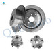 Set of 4 Rear 308mm Brake Disc Rotors-Wheel Hub Bearing Assembly For 2013 Infiniti FX37