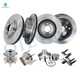 Set of 8 Front 320mm-Rear 302mm Brake Disc Rotors-Wheel Hub Bearing Assembly For 2007-2010 Lincoln MKX