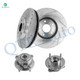 Set of 4 Front 296mm Brake Drums-Wheel Hub Bearing Assembly For 2004-2007 Saturn ION Non-ABS