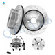 Set of 4 Rear 303mm Drilled Slotted Brake Disc Rotors-Wheel Hub Bearing Assembly For 2010-2017 GMC Terrain