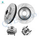 Set of 4 Front 280mm Drilled Slotted Brake Disc Rotors-Wheel Hub Bearing Assembly For 2007-2011 Nissan Versa