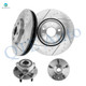 Set of 4 Front 321mm Drilled Slotted Brake Disc Rotors-Wheel Hub Bearing Assembly For 2010-2015 Chevrolet Camaro