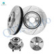 Set of 4 Front 321mm Drilled Slotted Brake Disc Rotors-Wheel Hub Bearing Assembly For 2018 2019 Chevrolet Impala
