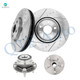 Set of 4 Front 321mm Drilled Slotted Brake Disc Rotors-Wheel Hub Bearing Assembly For 2013-2015 Chevrolet Malibu
