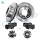 Set of 8 Front 319mm Drilled Slotted Brake Disc Rotors-Ceramic Brake Pad Kit-Wheel Hub Bearing Assembly For 2007-2009 Toyota FJ Cruiser