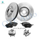 Set of 8 Front 320mm Brake Disc Rotors-Ceramic Brake Pad Kit-Wheel Hub Bearing Assembly For 2003-2006 Infiniti FX35