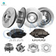 Set of 16 Front 320mm-Rear 308mm Brake Disc Rotors-Ceramic Brake Pad Kit-Wheel Hub Bearing Assembly For 2005-2007 Infiniti G35