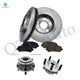 Set of 8 Front 296mm Brake Disc Rotors-Ceramic Brake Pad Kit-Wheel Hub Bearing Assembly For 2008-2013 Nissan Rogue