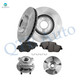 Set of 8 Front 300mm Brake Disc Rotors-Ceramic Brake Pad Kit-Wheel Hub Bearing Assembly For 2016 KIA Optima 8595-D1444