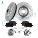 Set of 8 Front 296mm Drilled Slotted Brake Disc Rotors-Ceramic Brake Pad Kit-Wheel Hub Bearing Assembly For 2005-2007 Chevrolet Cobalt