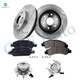 Set of 8 Front 330mm Drilled Slotted Brake Disc Rotors-Ceramic Brake Pad Kit-Wheel Hub Bearing Assembly For 2014 GMC Yukon AWD 4WD