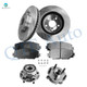 Set of 8 Front 296mm Brake Disc Rotors-Ceramic Brake Pad Kit-Wheel Hub Bearing Assembly For 2007-2011 2013 Toyota RAV4