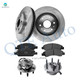 Set of 8 Front 330mm Brake Disc Rotors-Ceramic Brake Pad Kit-Wheel Hub Bearing Assembly For 2019 Chevrolet Silverado 1500 LD