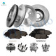 Set of 16 Front 296mm-Rear 292mm Brake Disc Rotors-Ceramic Brake Pad Kit-Wheel Hub Bearing Assembly For 2008-2013 Nissan Rogue 5 Stud Wheel