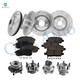 Set of 16 Front 296mm-Rear 291.5mm Drilled Slotted Brake Disc Rotors-Ceramic Brake Pad Kit-Wheel Hub Bearing Assembly For 2017-2019 Nissan Sentra