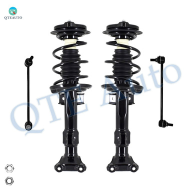 Set of 4 Front Sway Bar Link-Quick Complete Strut-Coil Spring Assembly ...