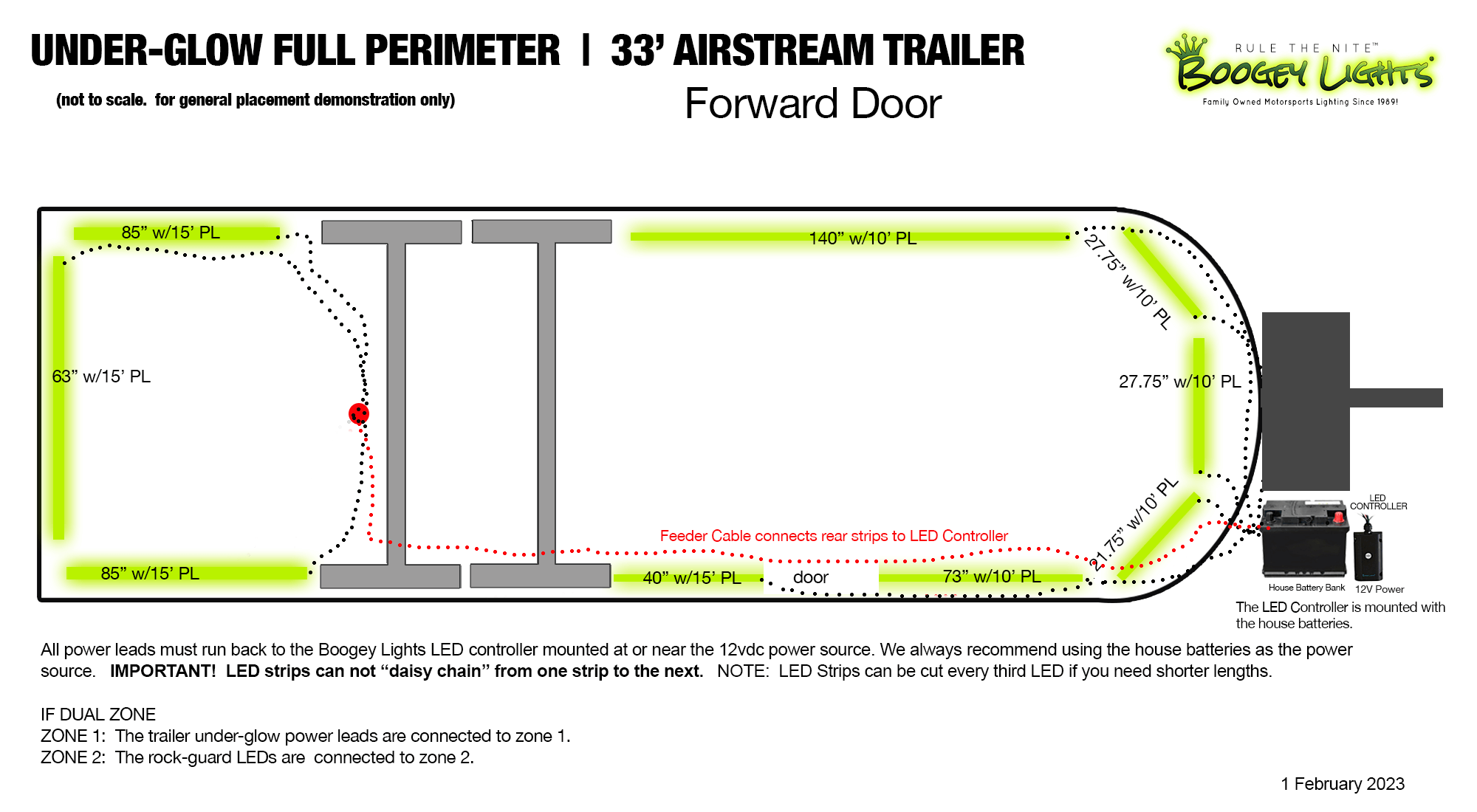 Boogey Lights Airstream Under-Glow LED Light Kit Configuration