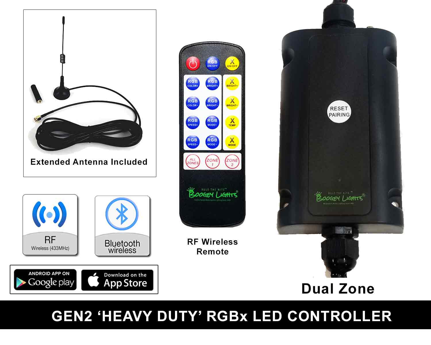 Boogey Lights GEN2 HEAVY DUTY DUAL ZONE LED Controller
