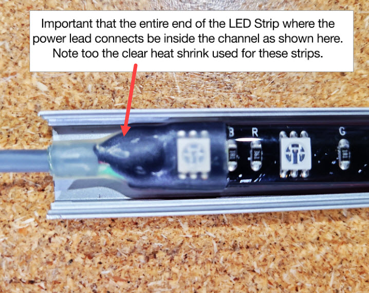 Boogey Lights Low Profile LED Strip when mounted into Aluminum Channel