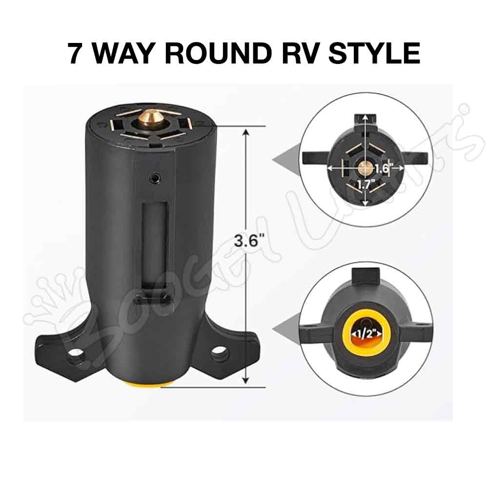 7 Way Round RV Style Plug