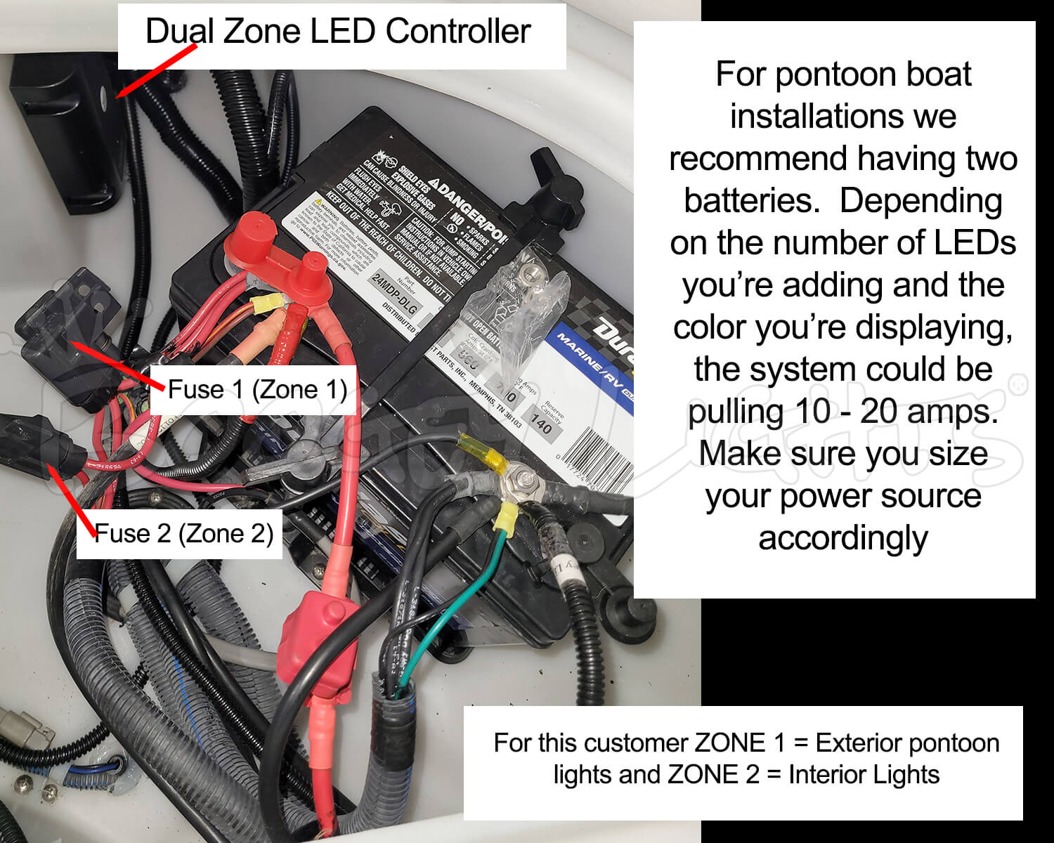 Pontoon Boat LED Light Installation