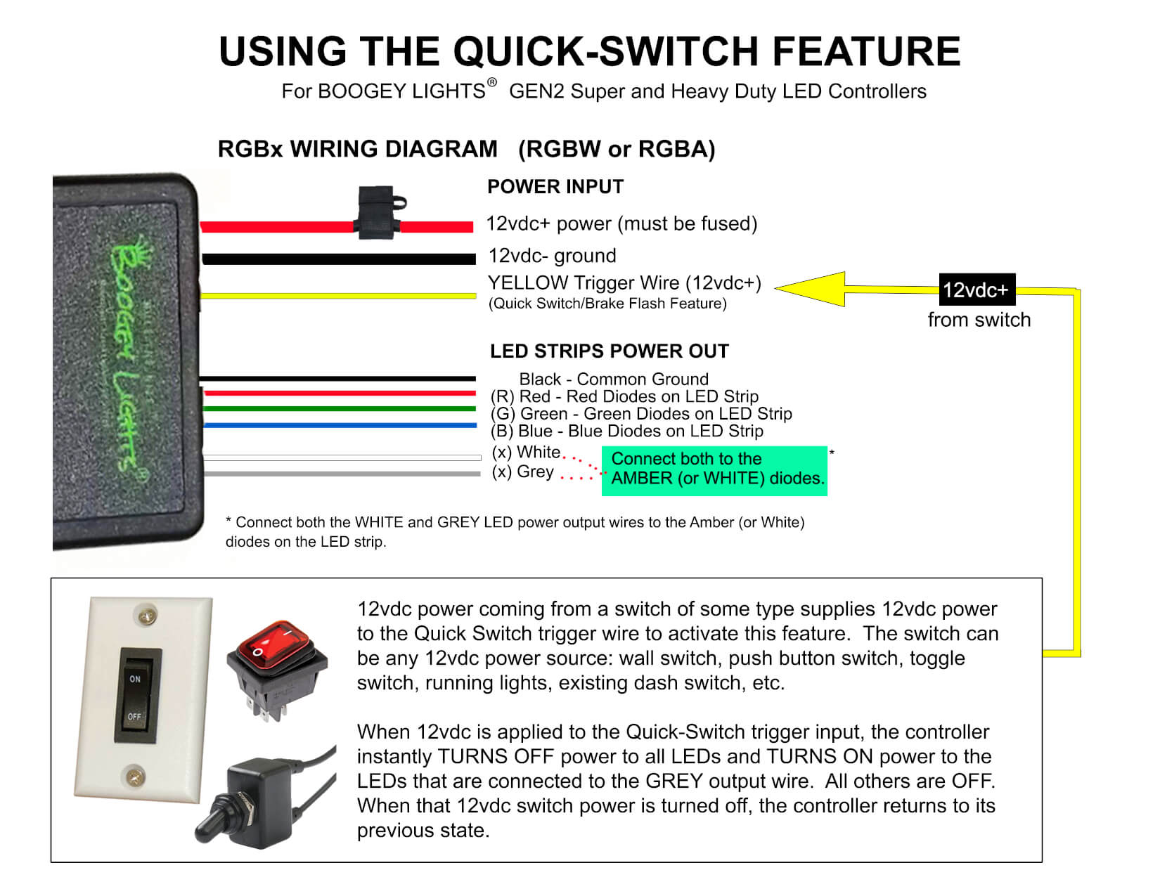 Boogey Lights Quick-Switch Wiring Diagram