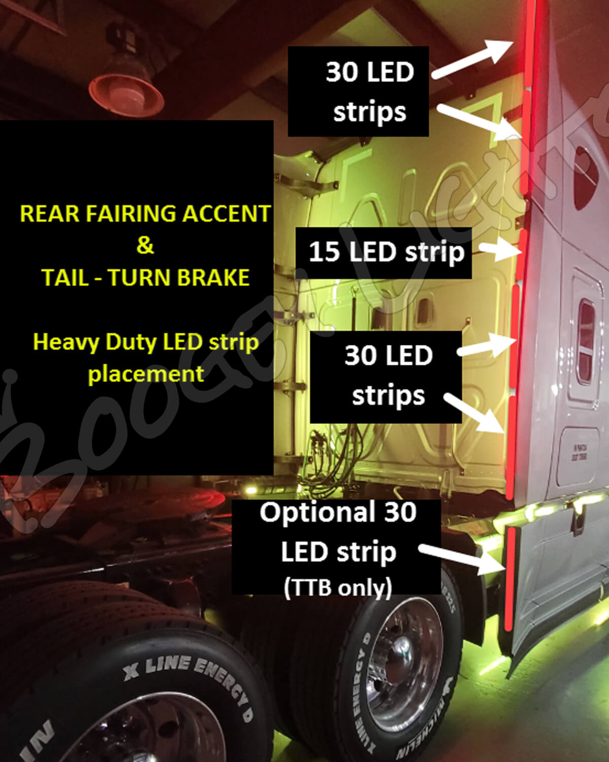 Rear Facing Accent + Tail Turn Brake Light Kit