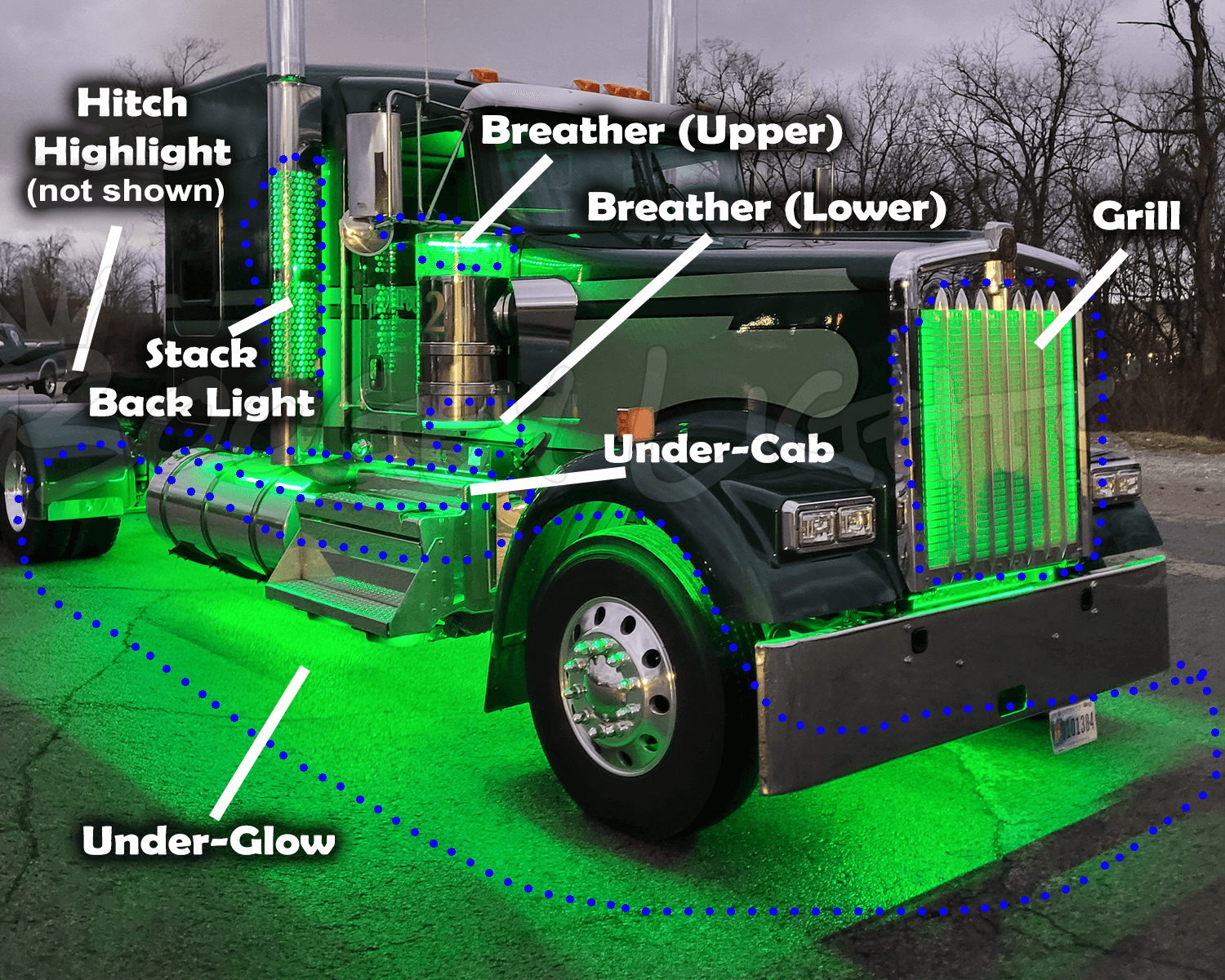 Boogey Lights KENWORTH W900L LED Light Kits