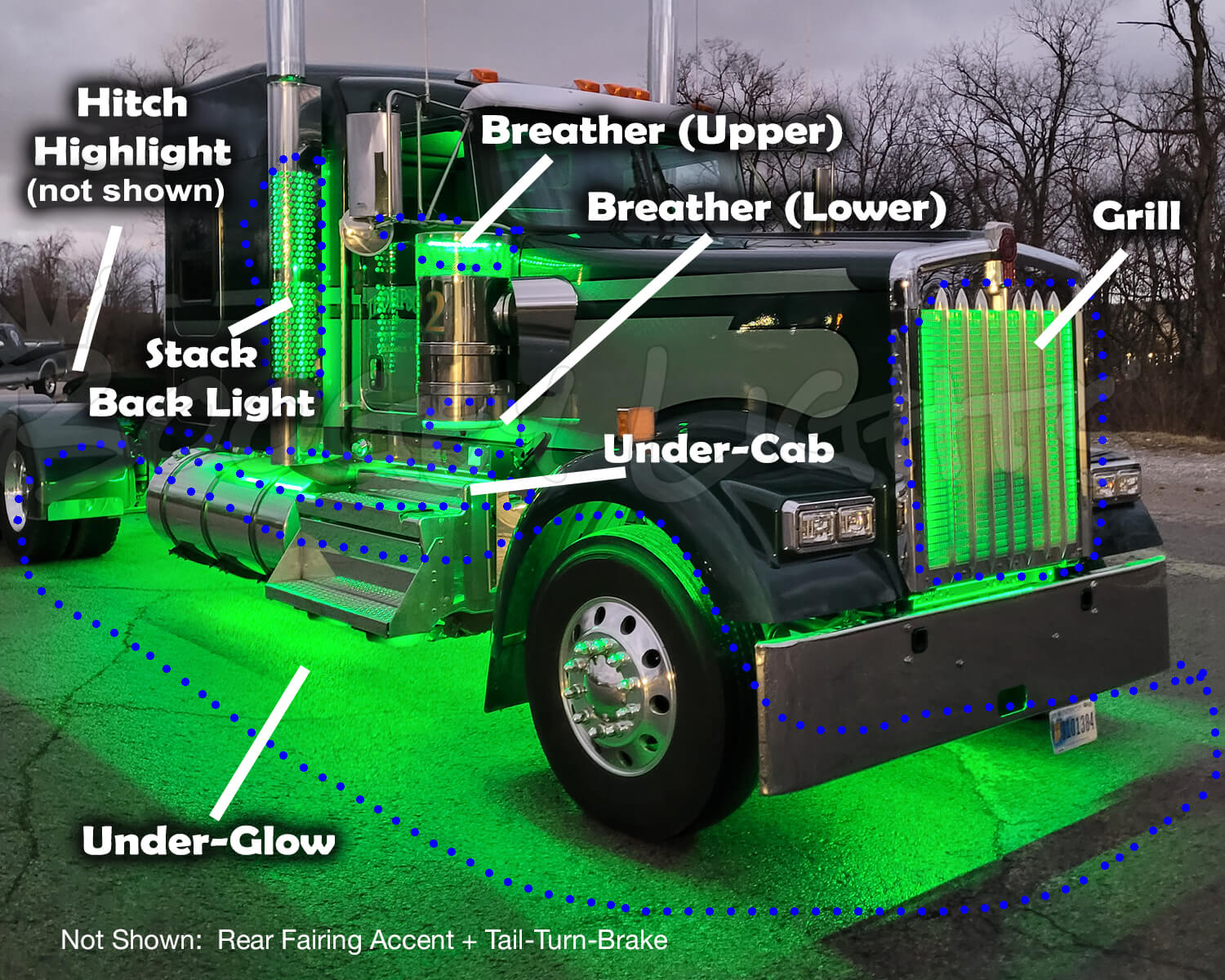 Boogey Lights KENWORTH W900 LED Light Kits