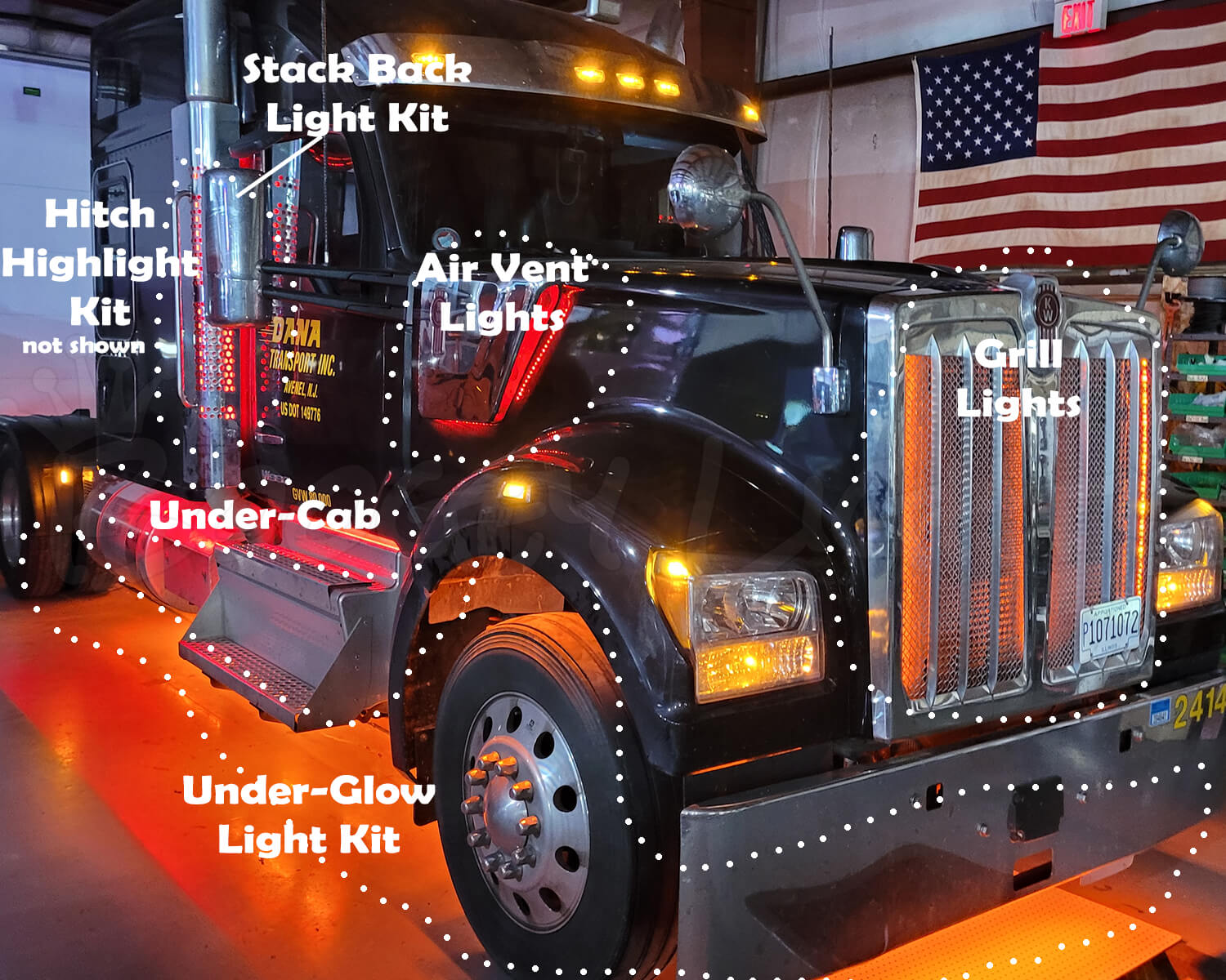 Peterbilt Air Cleaner Lights - Boogey Lights