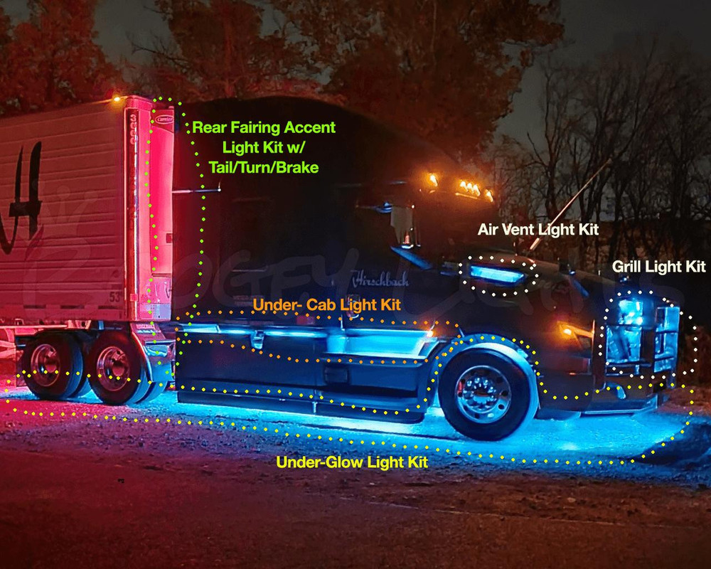 Freightliner Cascadia LED Accent Light Kit