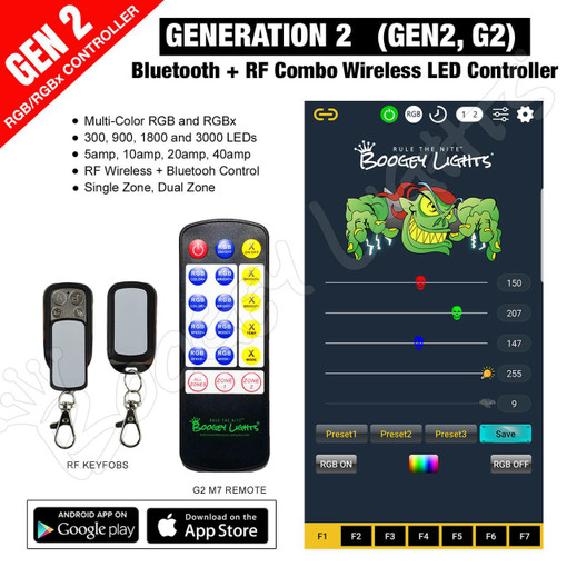 GEN 2 Bluetooth + RF Combo LED Controller at Boogey Lights