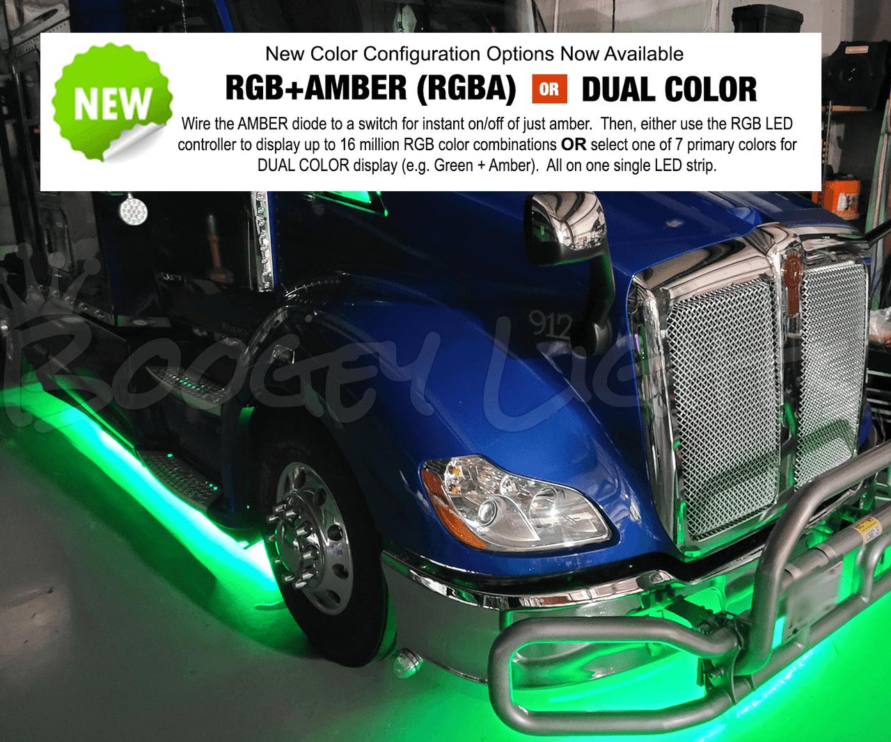 Exterior Car LED Lights - Multicolor 2 Pcs 24 inches Daytime Running  Lights, RGB Flexible LED Strip Light Kits 