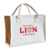 Lion Canvas and Jute Tote Bag