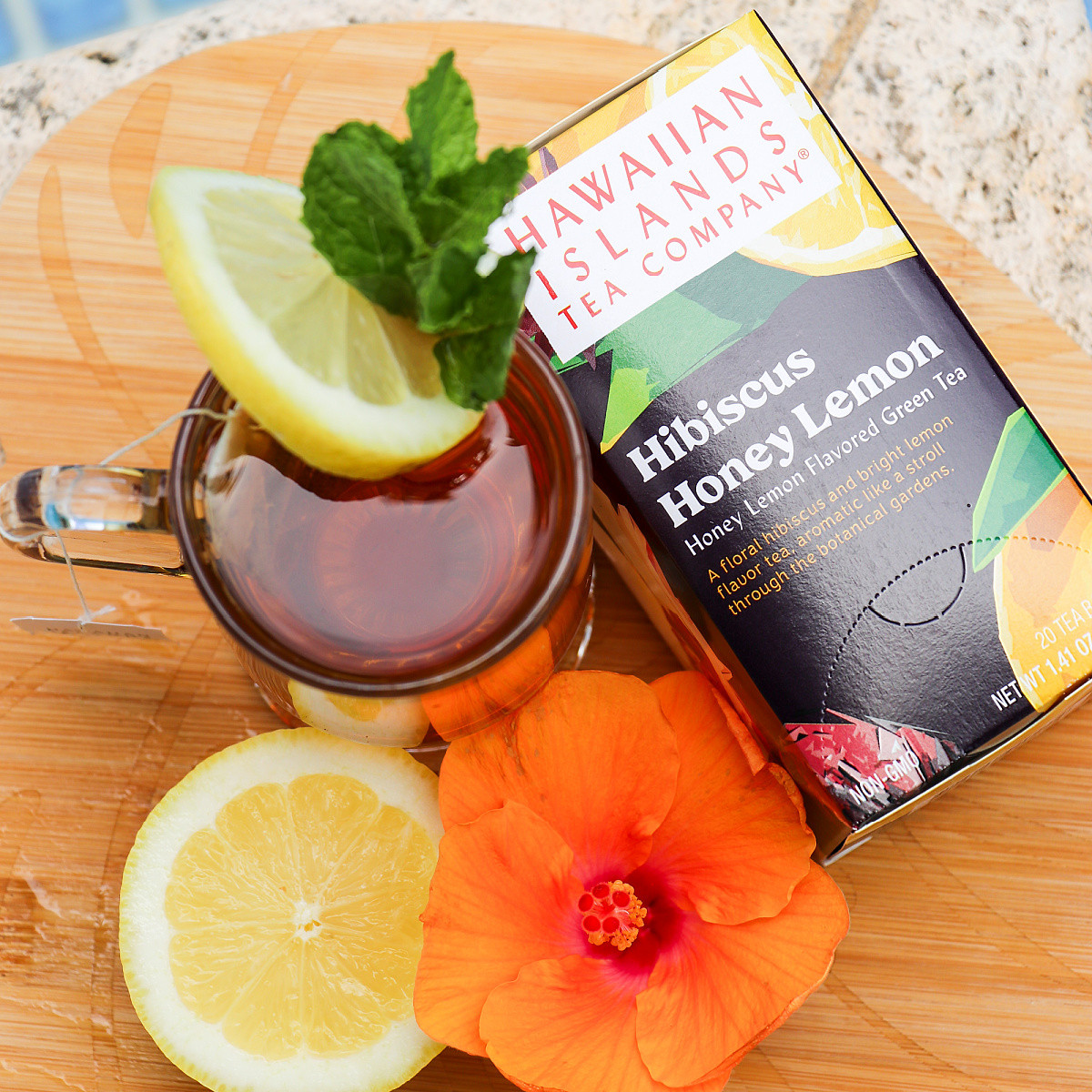 Hibiscus Honey Lemon Flavored Green Tea Teabags