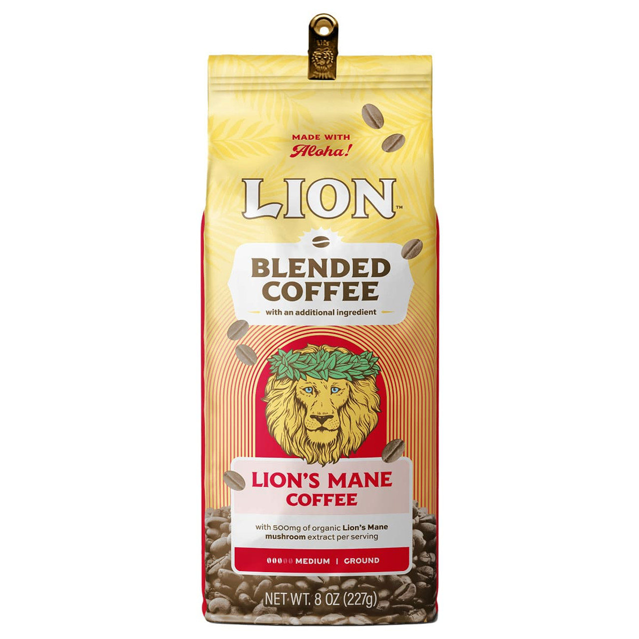 コーヒー Lion's Mane Coffee & RoarrringCoffee8oz Lion Blended Lion's Mane Coffee