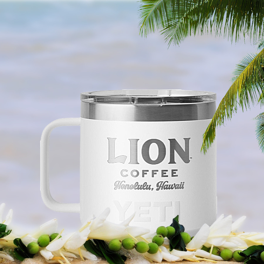 Lion Coffee Mug 14oz With Lid