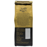 Back view of one 8 ounce bag of Mountain Roast 10 percent Kona Blend Coffee