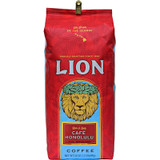 front view of one twenty four ounce bag of Lion Cafe Honolulu whole bean coffee