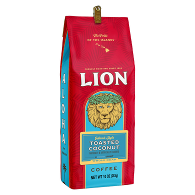 one ten ounce bag of Lion Toasted Coconut Flavored Coffee