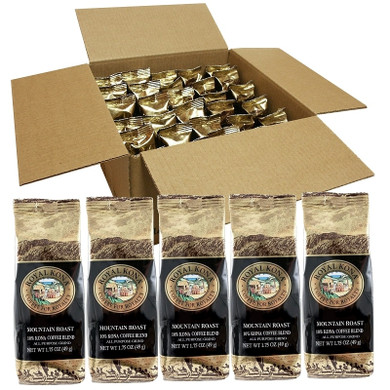 One case of Single Pot Mountain Roast 10% Kona Blend Coffee - Case includes 44 1.75 ounce bags